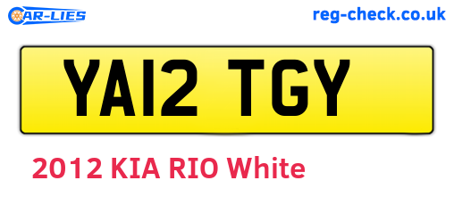 YA12TGY are the vehicle registration plates.