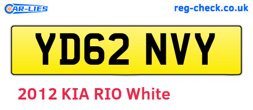 YD62NVY are the vehicle registration plates.