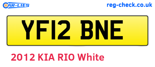 YF12BNE are the vehicle registration plates.