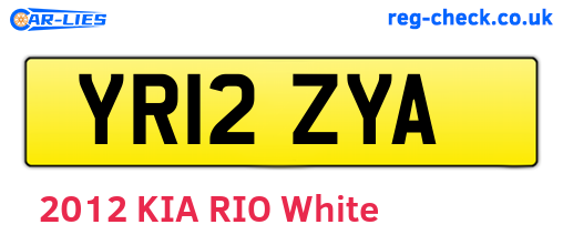 YR12ZYA are the vehicle registration plates.