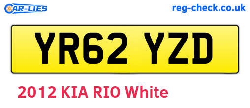 YR62YZD are the vehicle registration plates.