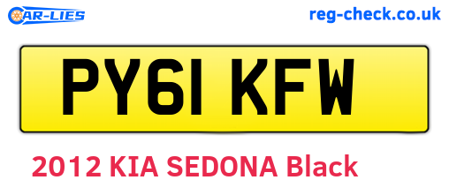 PY61KFW are the vehicle registration plates.
