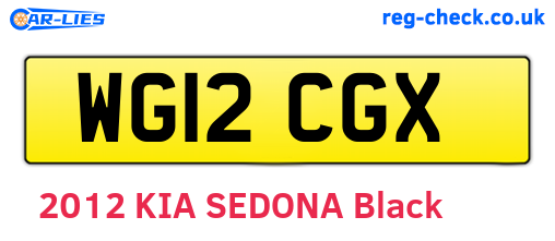WG12CGX are the vehicle registration plates.