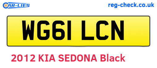 WG61LCN are the vehicle registration plates.