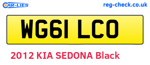 WG61LCO are the vehicle registration plates.