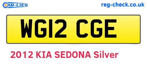 WG12CGE are the vehicle registration plates.