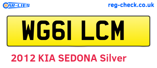 WG61LCM are the vehicle registration plates.