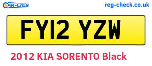 FY12YZW are the vehicle registration plates.