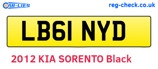 LB61NYD are the vehicle registration plates.
