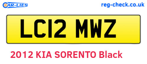 LC12MWZ are the vehicle registration plates.