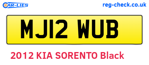 MJ12WUB are the vehicle registration plates.