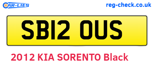 SB12OUS are the vehicle registration plates.
