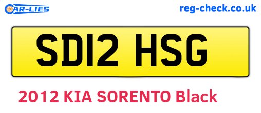SD12HSG are the vehicle registration plates.
