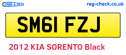 SM61FZJ are the vehicle registration plates.
