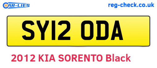 SY12ODA are the vehicle registration plates.