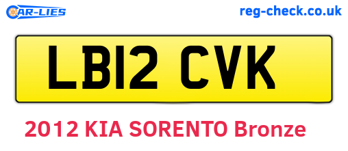 LB12CVK are the vehicle registration plates.