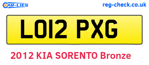 LO12PXG are the vehicle registration plates.
