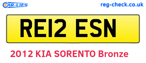 RE12ESN are the vehicle registration plates.