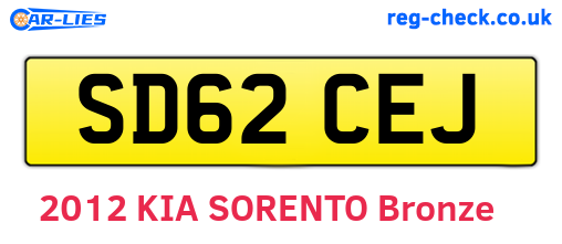 SD62CEJ are the vehicle registration plates.