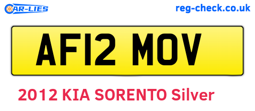 AF12MOV are the vehicle registration plates.