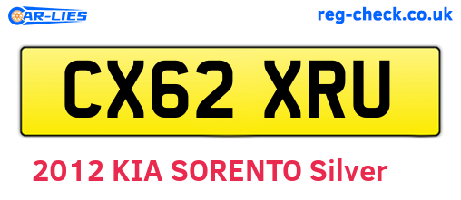 CX62XRU are the vehicle registration plates.