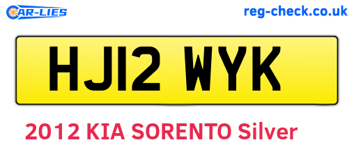 HJ12WYK are the vehicle registration plates.
