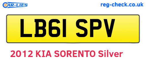 LB61SPV are the vehicle registration plates.