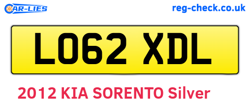 LO62XDL are the vehicle registration plates.