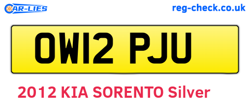 OW12PJU are the vehicle registration plates.