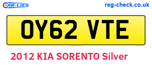 OY62VTE are the vehicle registration plates.