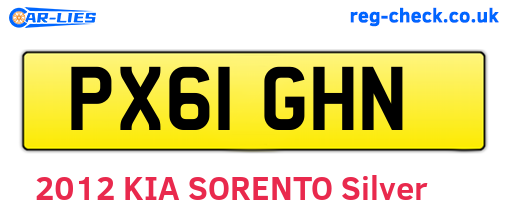 PX61GHN are the vehicle registration plates.