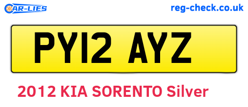 PY12AYZ are the vehicle registration plates.