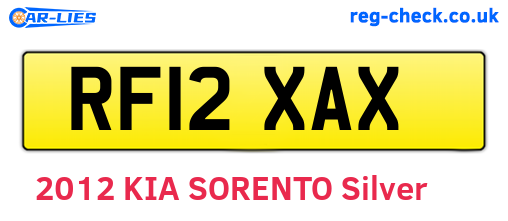 RF12XAX are the vehicle registration plates.