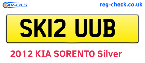 SK12UUB are the vehicle registration plates.