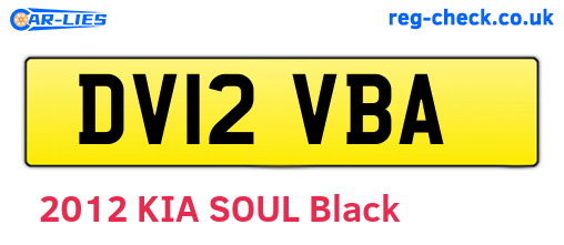 DV12VBA are the vehicle registration plates.