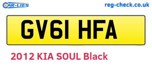 GV61HFA are the vehicle registration plates.
