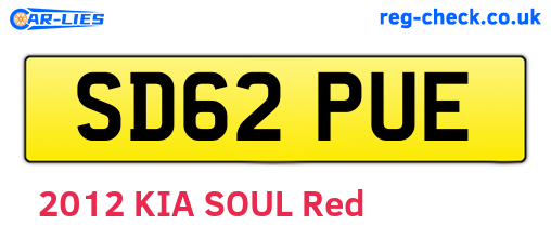 SD62PUE are the vehicle registration plates.