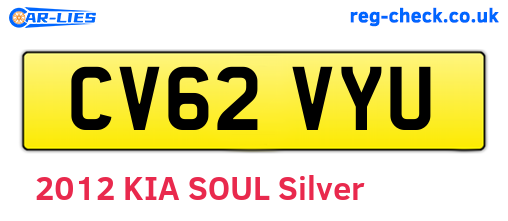 CV62VYU are the vehicle registration plates.