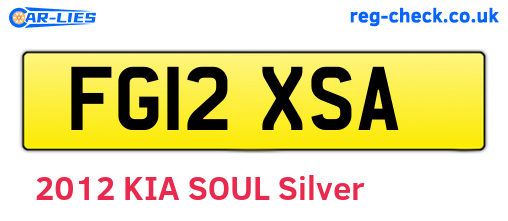 FG12XSA are the vehicle registration plates.