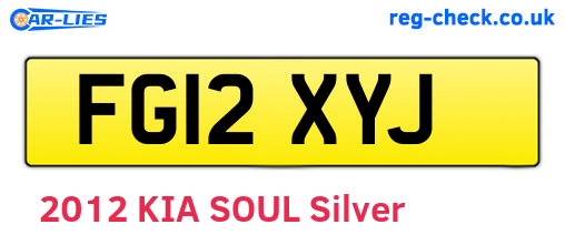 FG12XYJ are the vehicle registration plates.