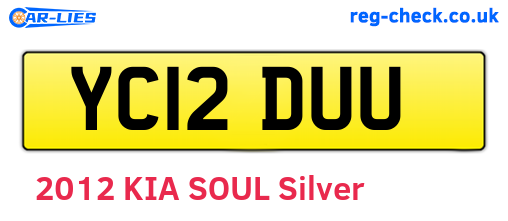YC12DUU are the vehicle registration plates.