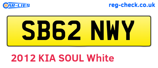 SB62NWY are the vehicle registration plates.