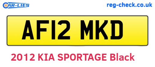 AF12MKD are the vehicle registration plates.