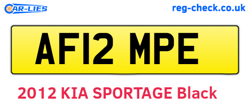 AF12MPE are the vehicle registration plates.