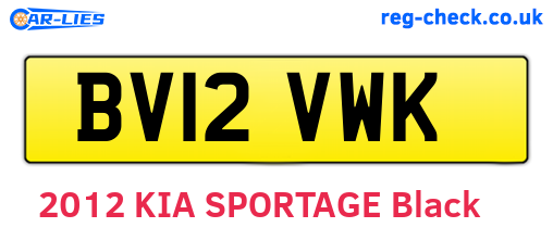 BV12VWK are the vehicle registration plates.
