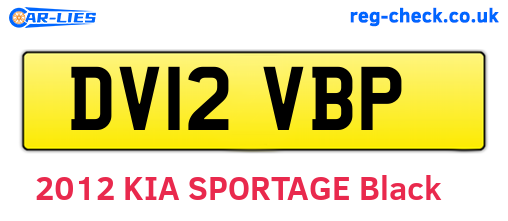 DV12VBP are the vehicle registration plates.