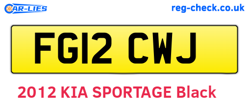 FG12CWJ are the vehicle registration plates.