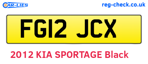 FG12JCX are the vehicle registration plates.