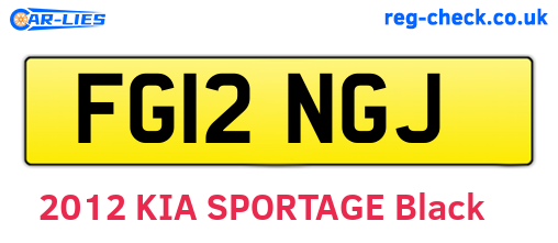 FG12NGJ are the vehicle registration plates.