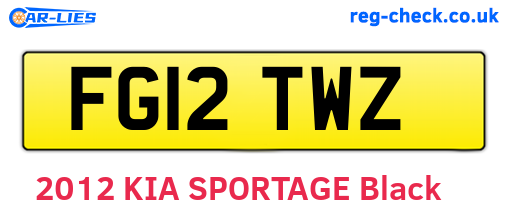 FG12TWZ are the vehicle registration plates.